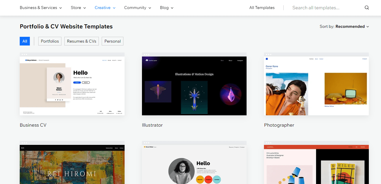 Wix Templates Features